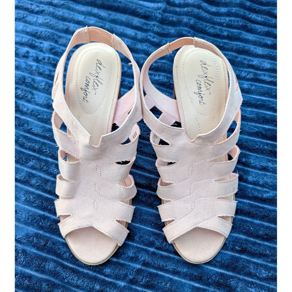 dexflex comfort Women's Pink Faux Leather Strappy Sandals - US 8 / EU 42
